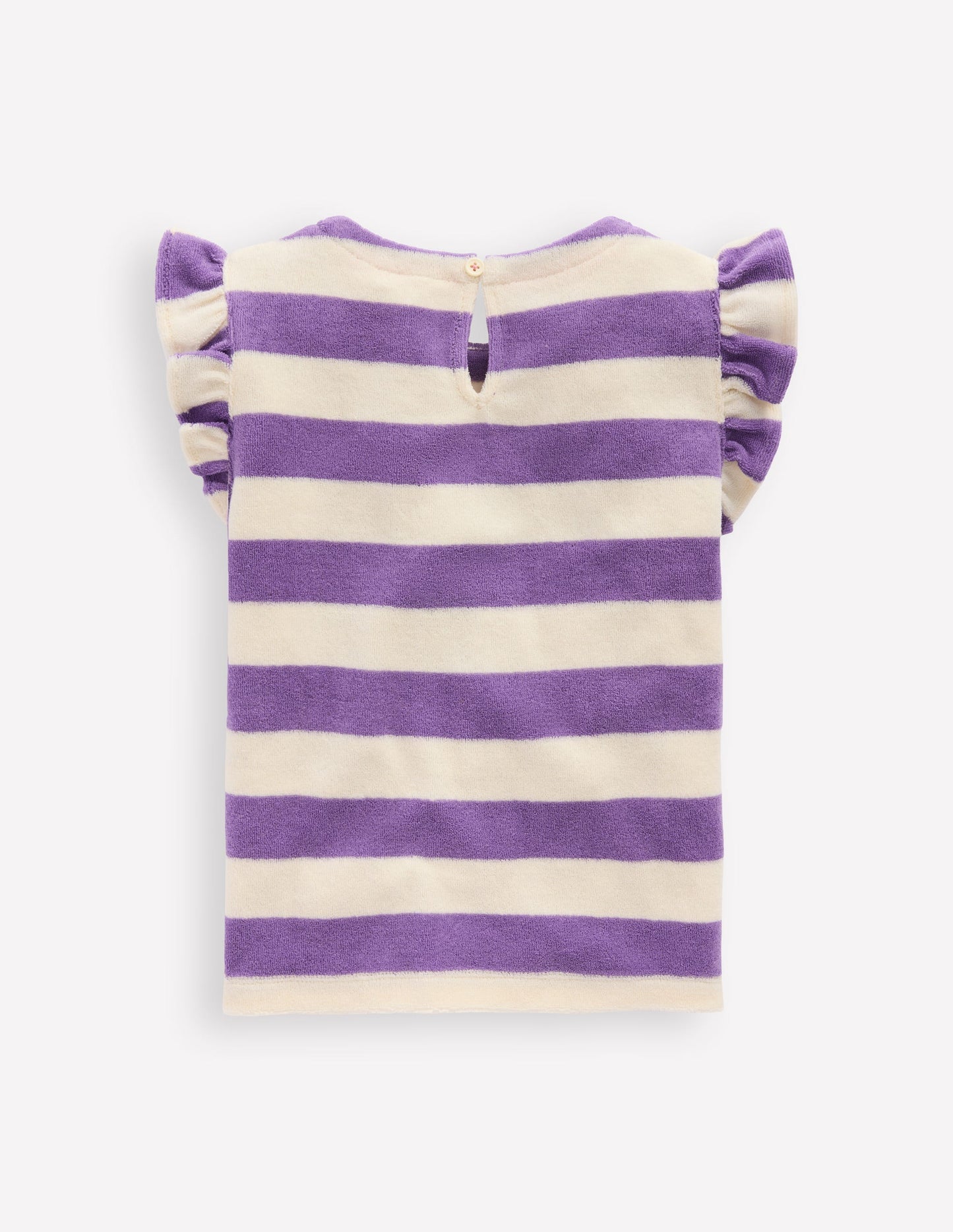Relaxed Towelling Top - Soft Ivory/Aster Purple
