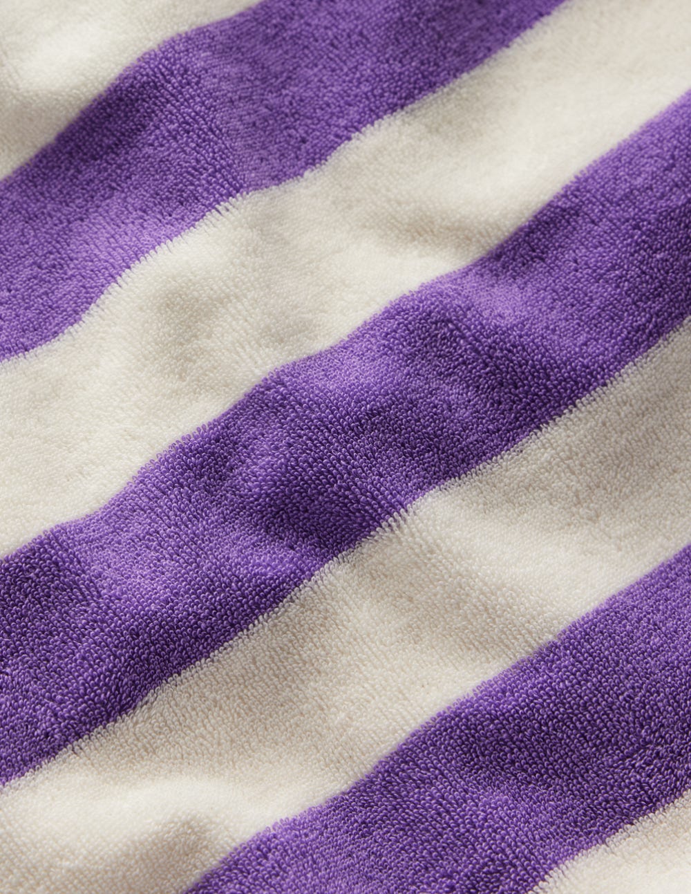 Relaxed Towelling Top - Soft Ivory/Aster Purple