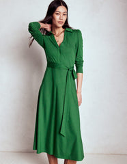 Imogen Collared Jersey Dress - Eden