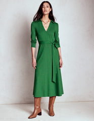 Imogen Collared Jersey Dress - Eden