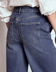 High Rise Clean Wide Jeans - Mid Vintage