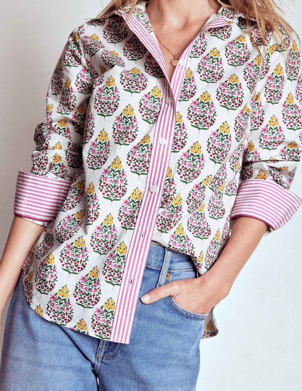 Sienna Cotton Shirt - Multi, Wildflower Bouquet