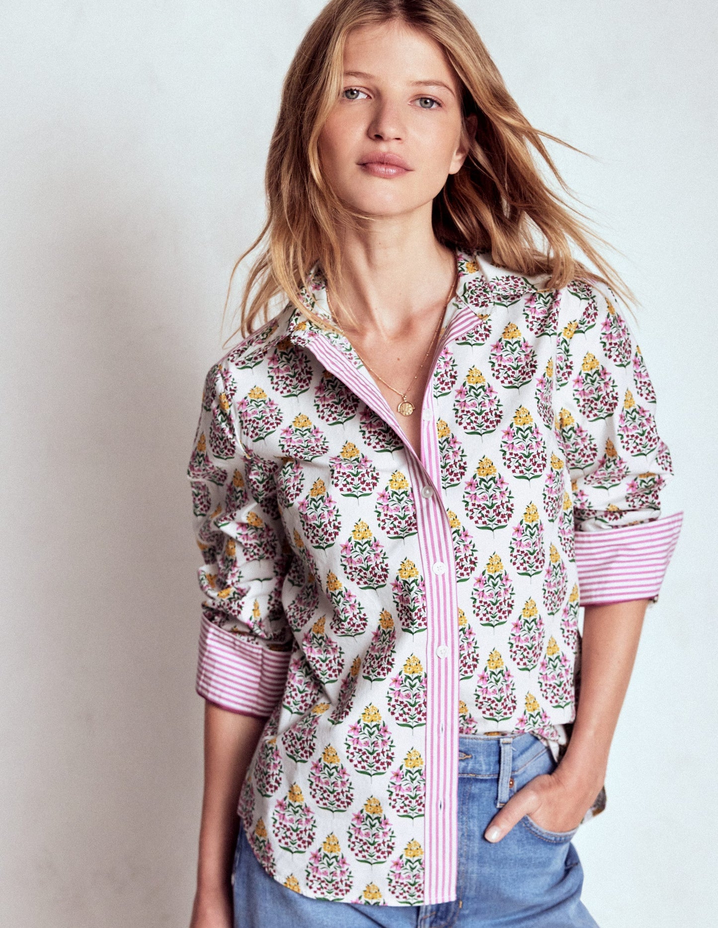 Sienna Cotton Shirt - Multi, Wildflower Bouquet