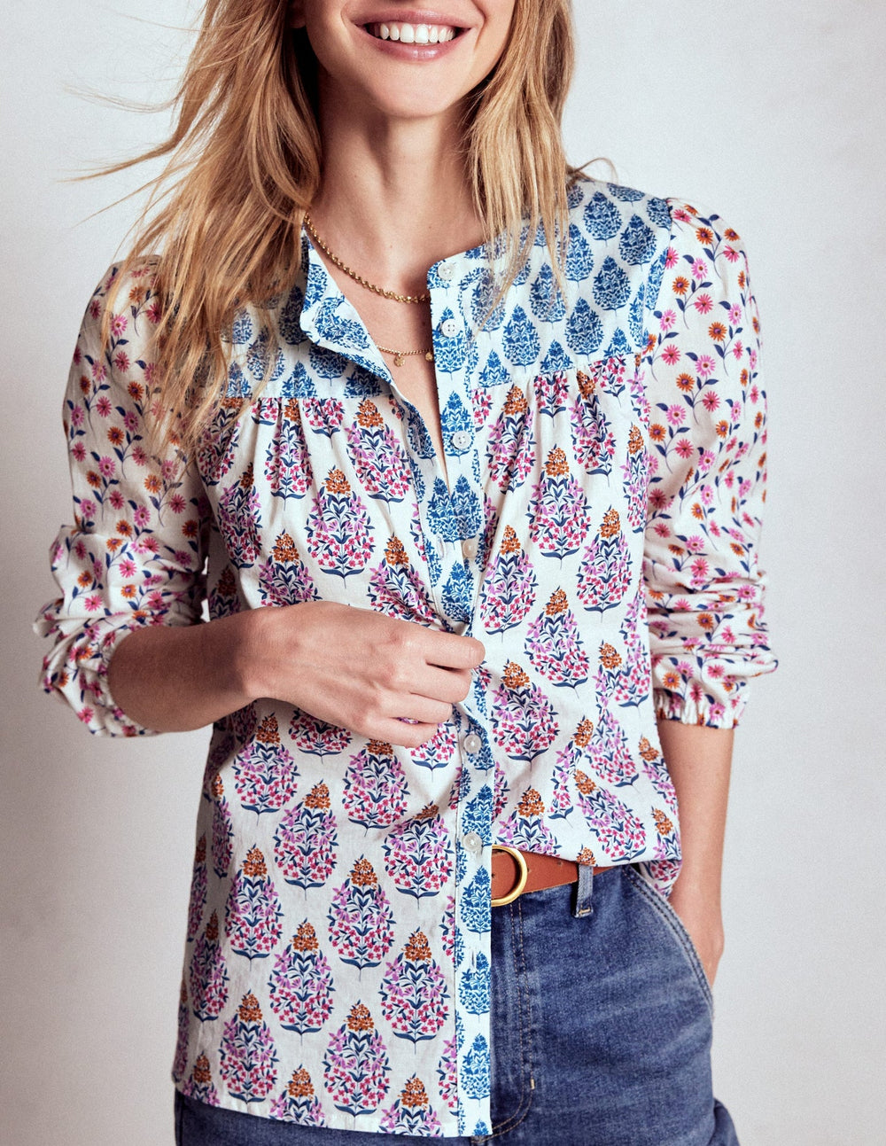 Corrine Cotton Top - Multi, Wildflower Bouquet