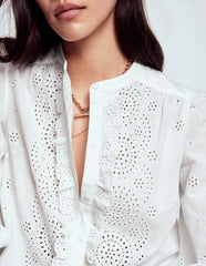 Alice Broderie Top - White
