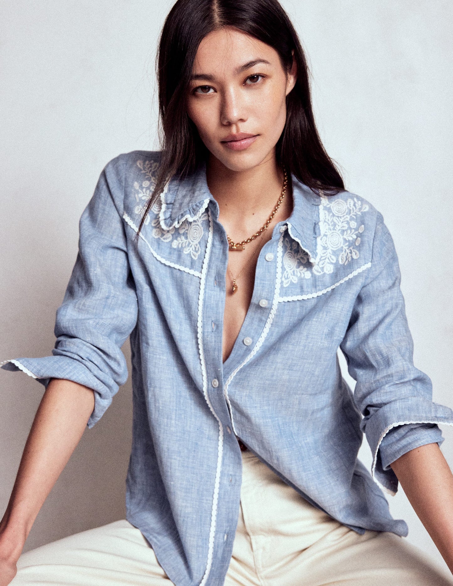 Sienna Western Shirt - Chambray