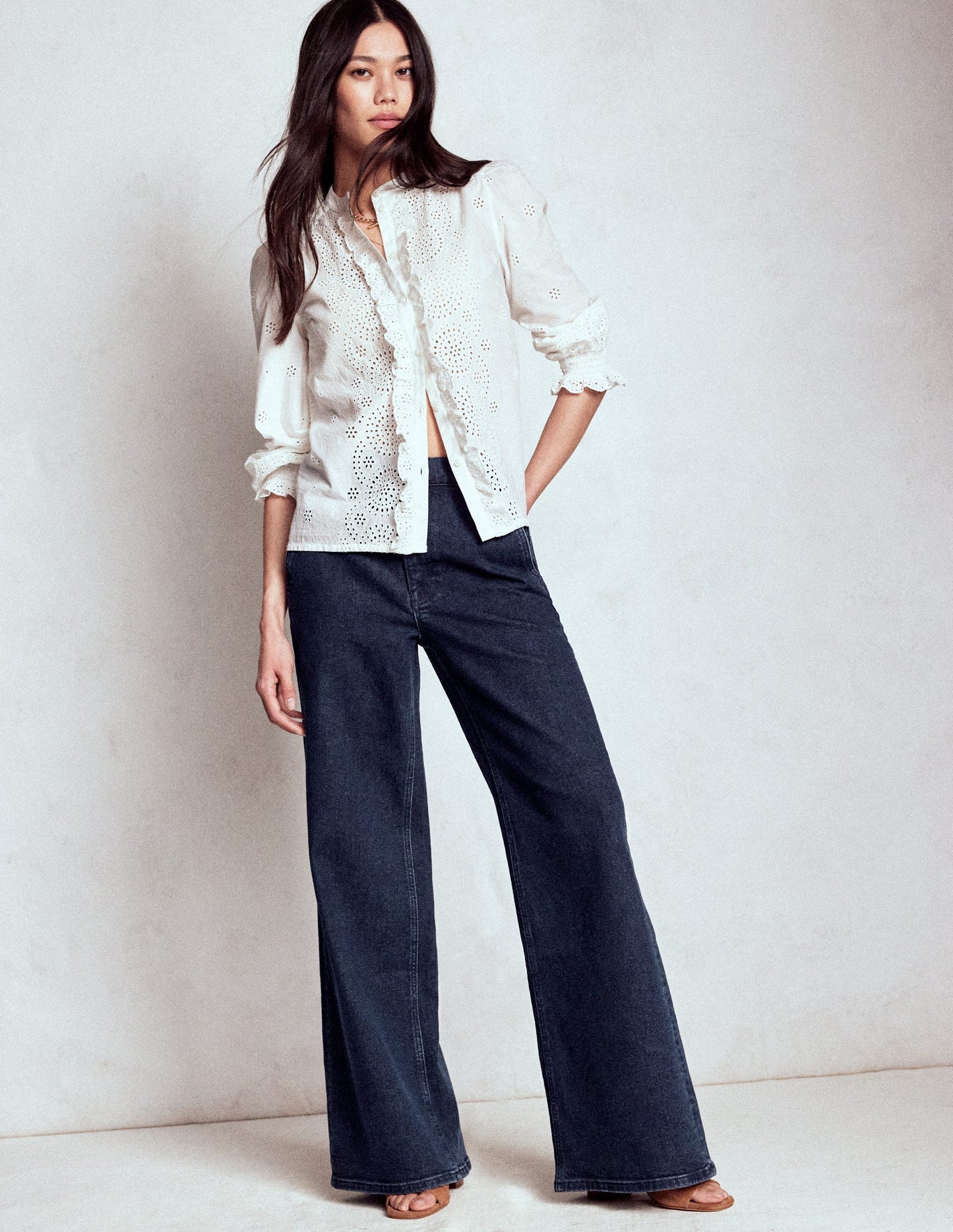 High Rise Clean Wide Jeans - Dark Vintage