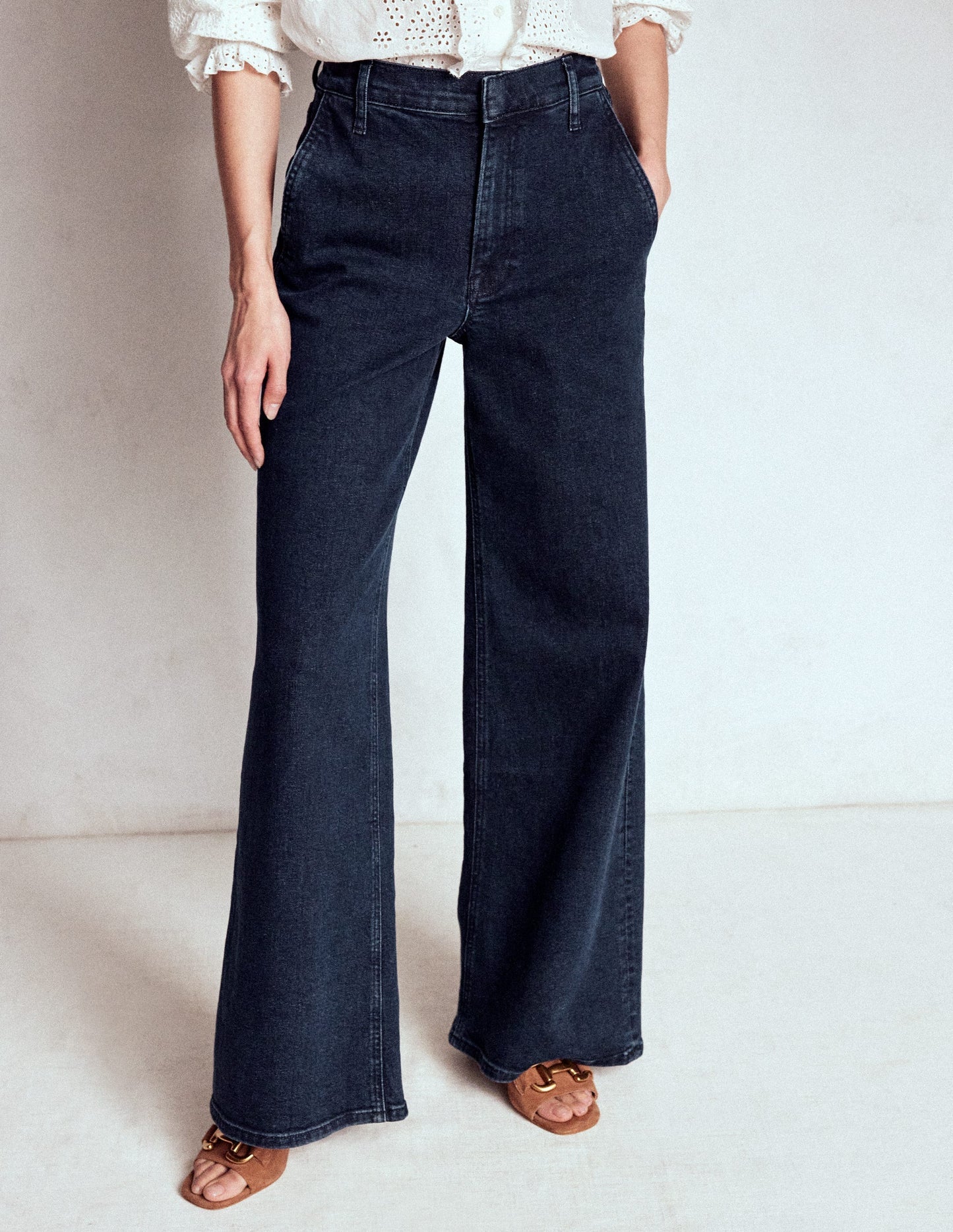 High Rise Clean Wide Jeans - Dark Vintage
