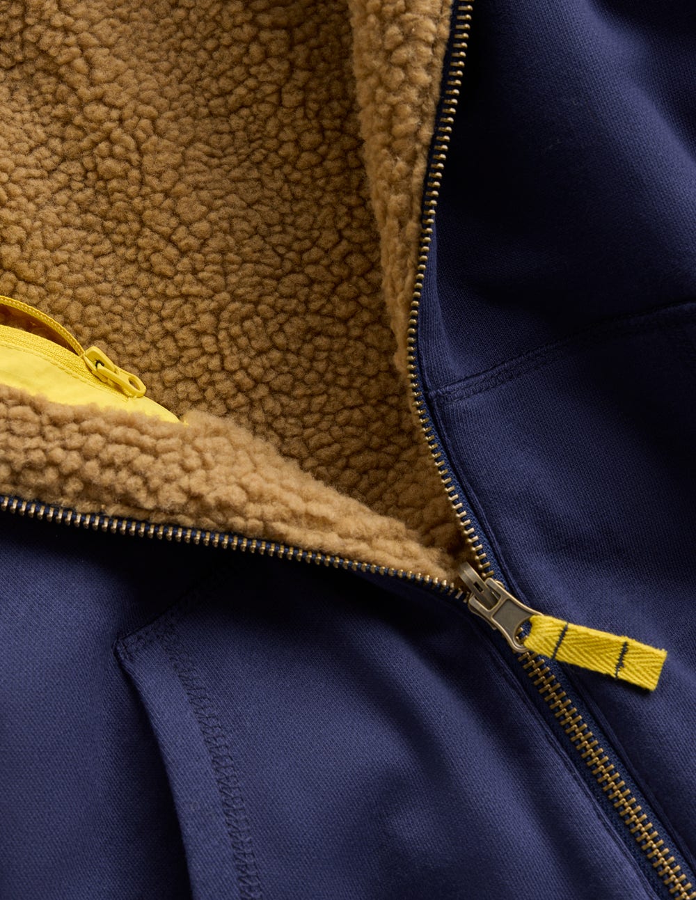 Reversible Borg Hoody - College Navy