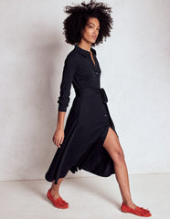 Marcia Jersey Shirt Dress - Navy