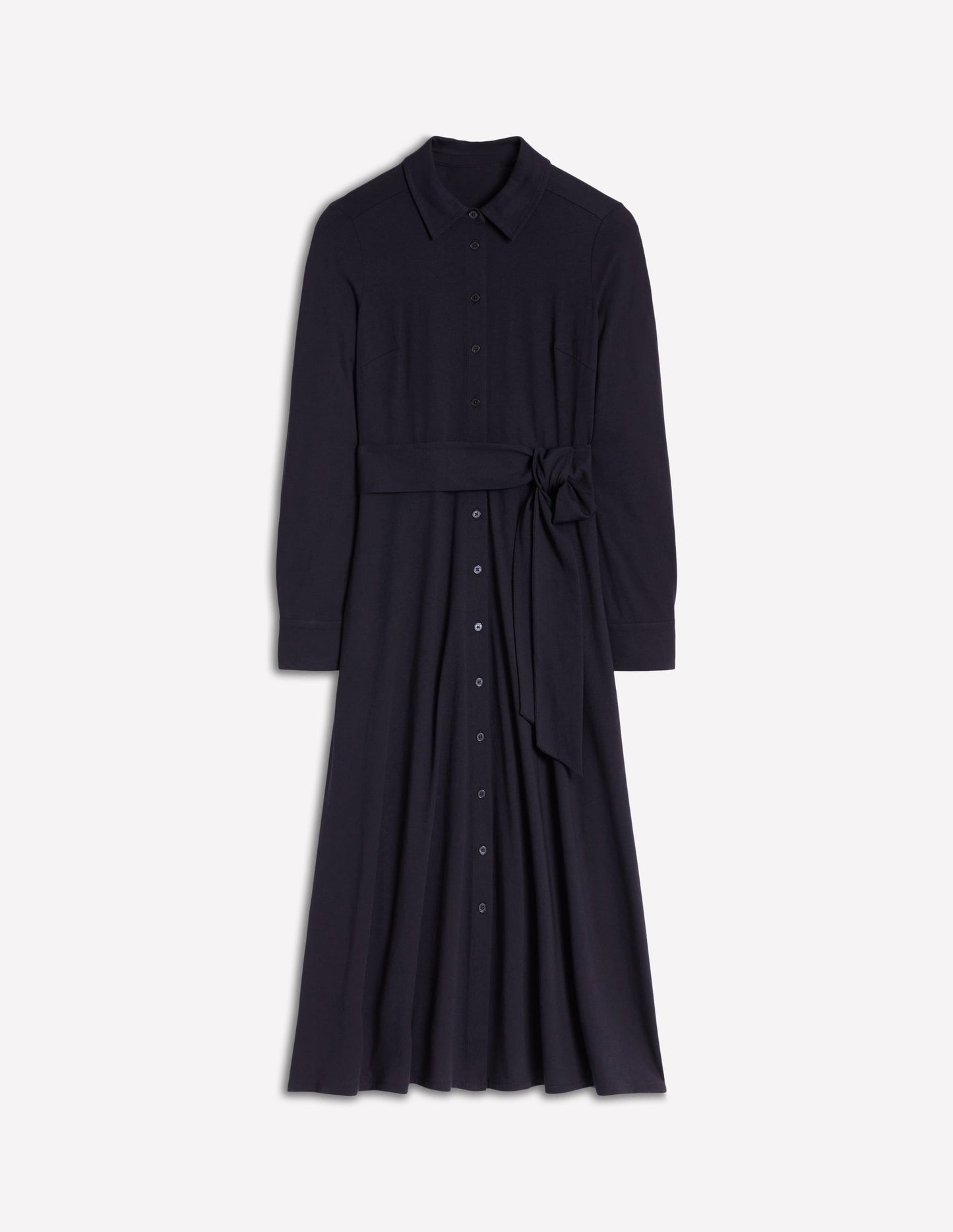 Marcia Jersey Shirt Dress - Navy