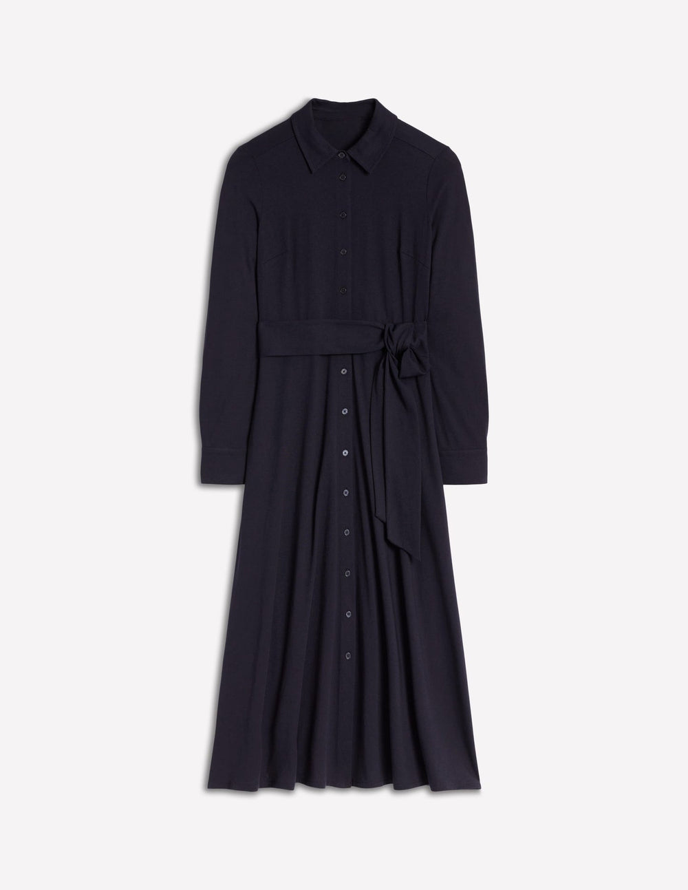 Marcia Jersey Shirt Dress - Navy