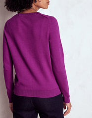 Emilia Cotton Crew Cardigan - Regal Purple