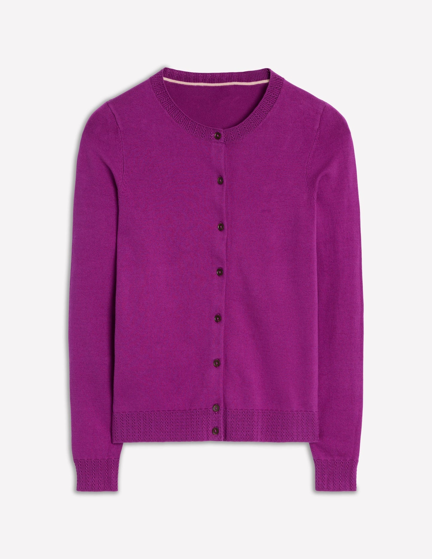 Emilia Cotton Crew Cardigan - Regal Purple