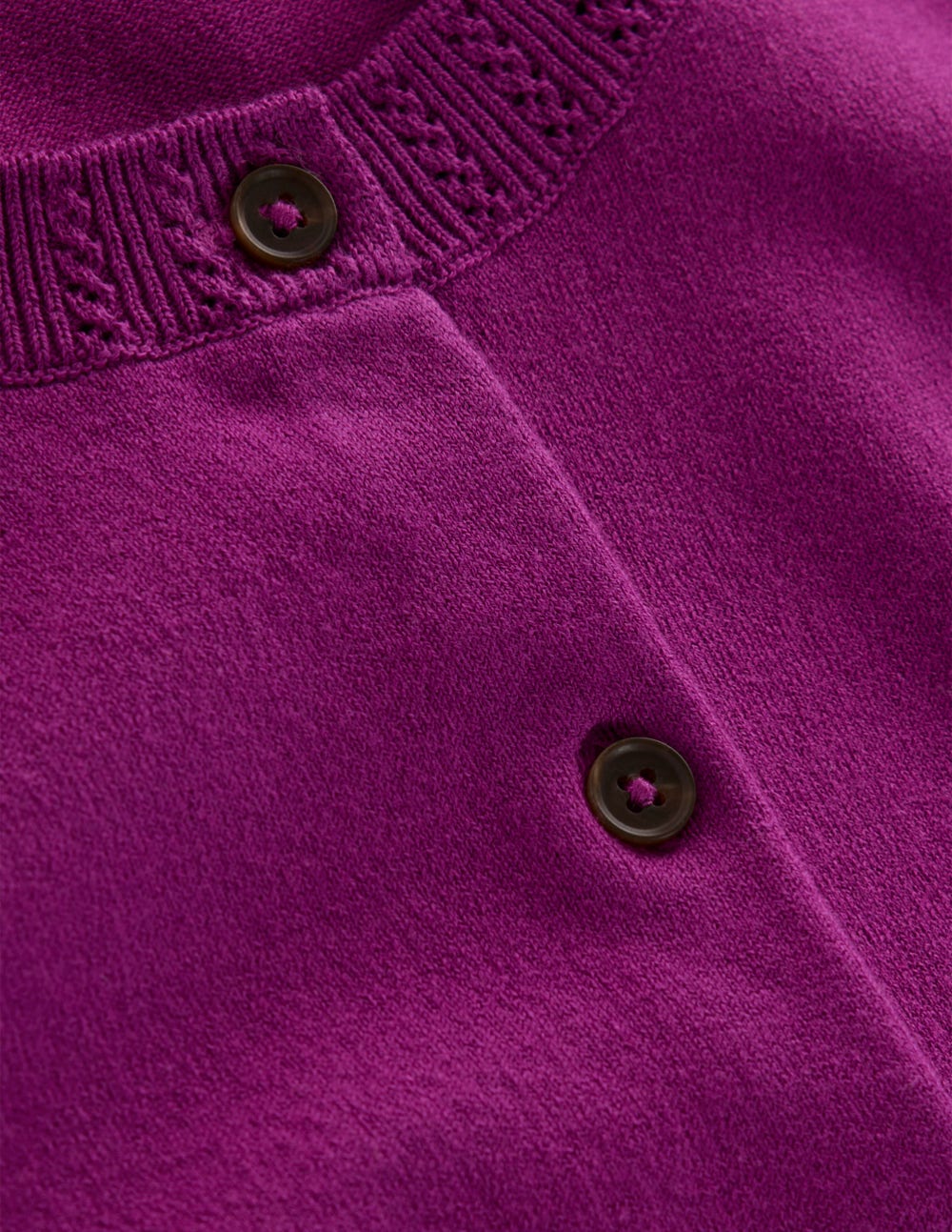 Emilia Cotton Crew Cardigan - Regal Purple