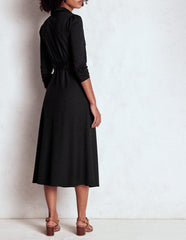 Imogen Collared Jersey Dress - Black