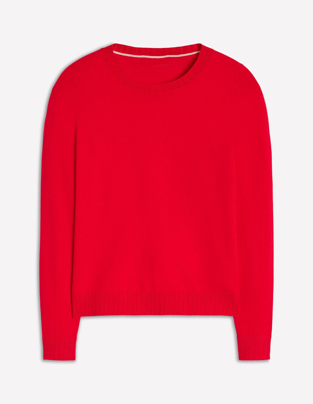 Emilia Cotton Crew Sweater - Poppy Red