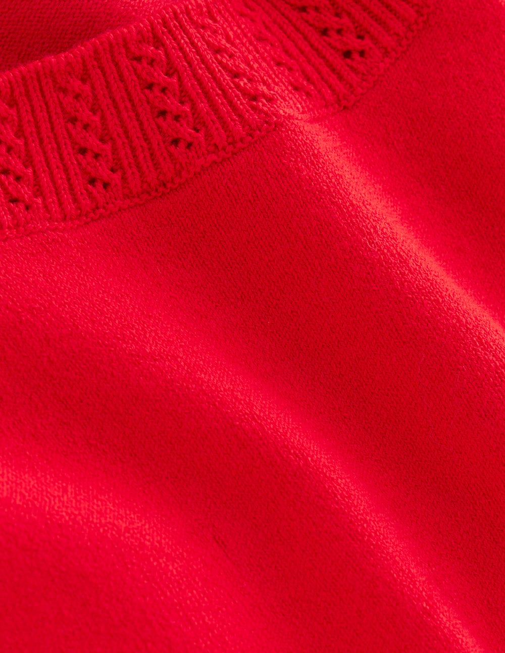 Emilia Cotton Crew Sweater - Poppy Red