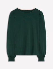Smocked Cuff Supersoft Top - Green Pine