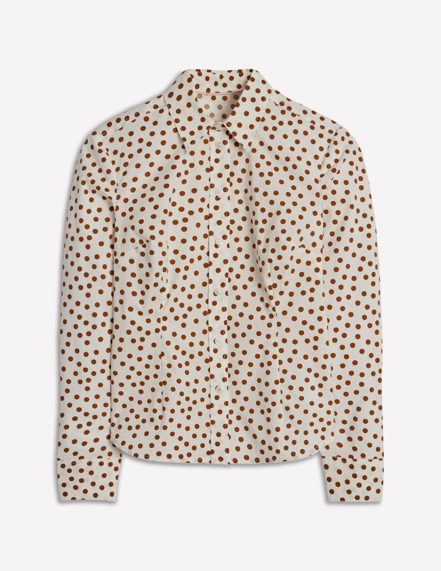 Saskia Stretch Cotton Shirt - Cognac, Painted Dot