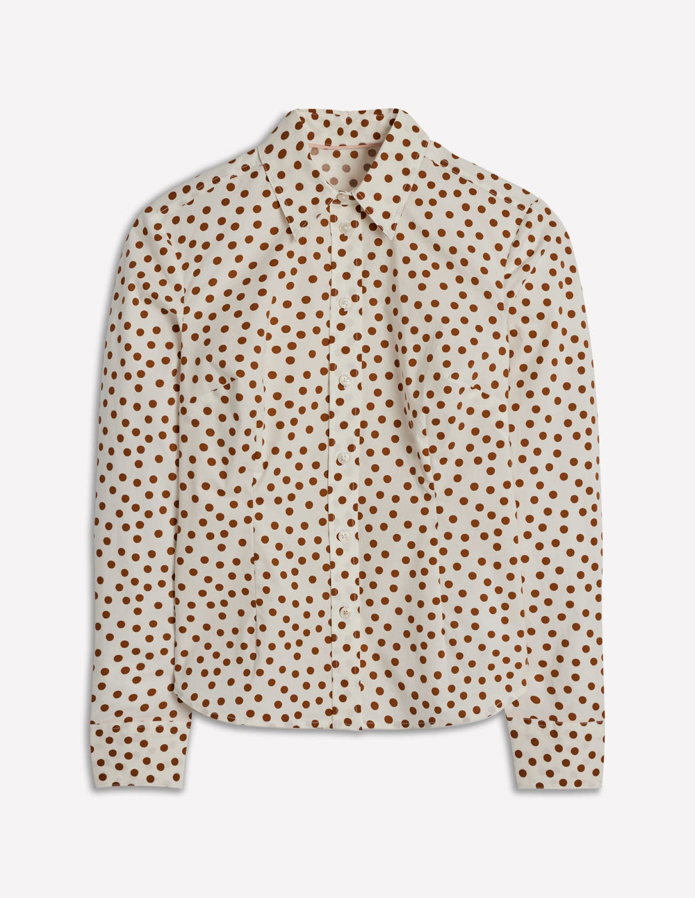 Saskia Stretch Cotton Shirt - Cognac, Painted Dot