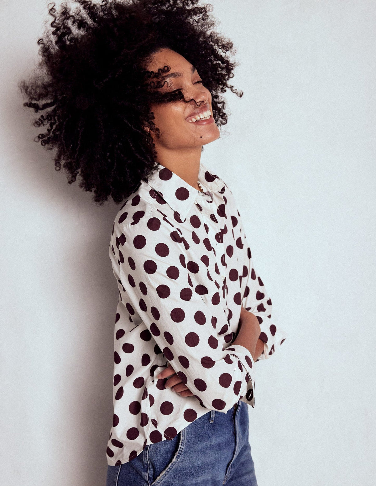 Sienna Cotton Shirt - Deep Wisteria, Spots