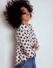Sienna Cotton Shirt - Deep Wisteria, Spots