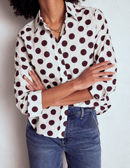 Sienna Cotton Shirt - Deep Wisteria, Spots