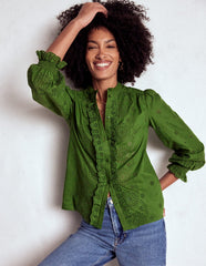 Alice Broderie Top - Promenade Green
