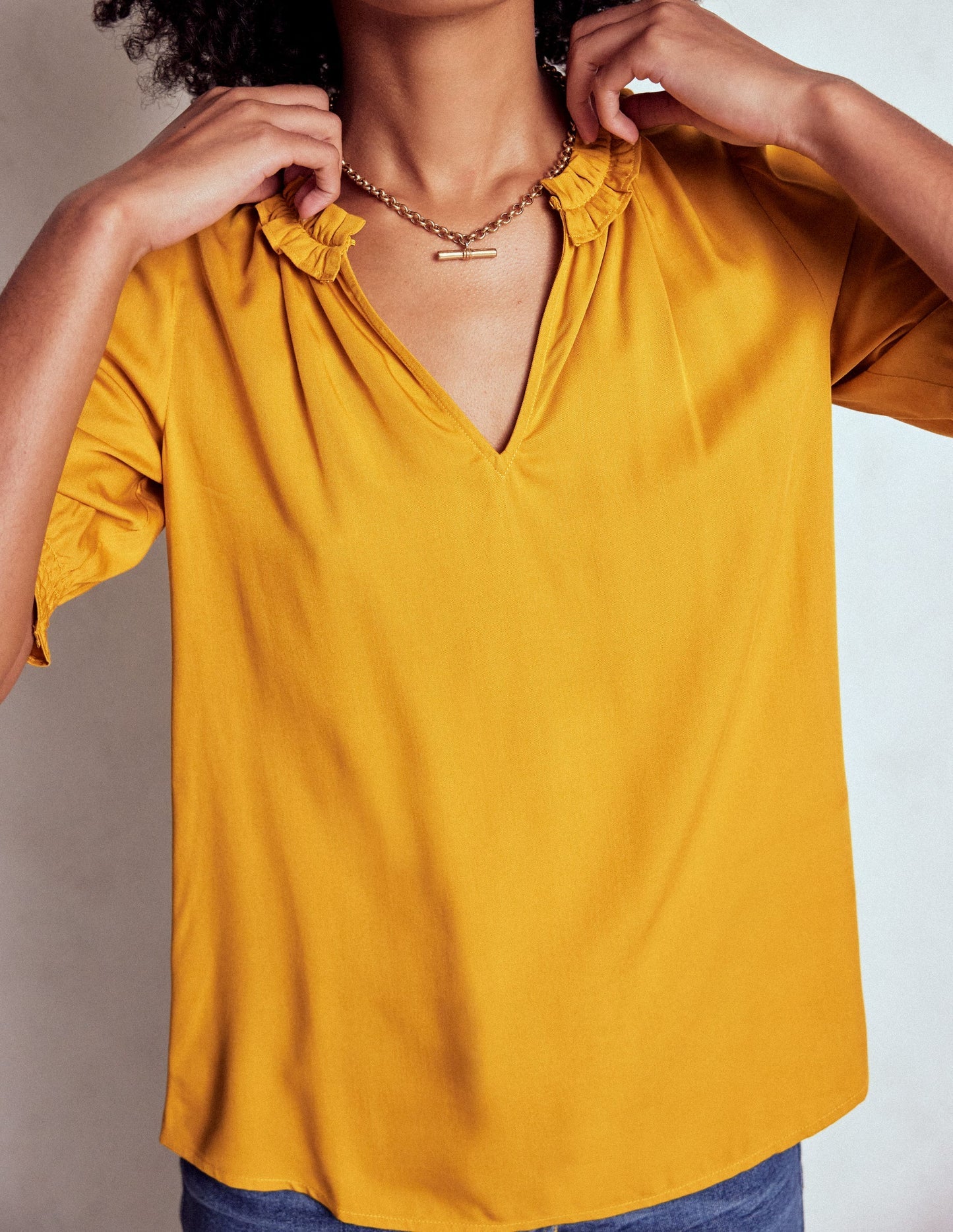 Ria Short Sleeve Top - Golden Rye