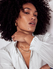 Lorna Pleated Cotton Top - White