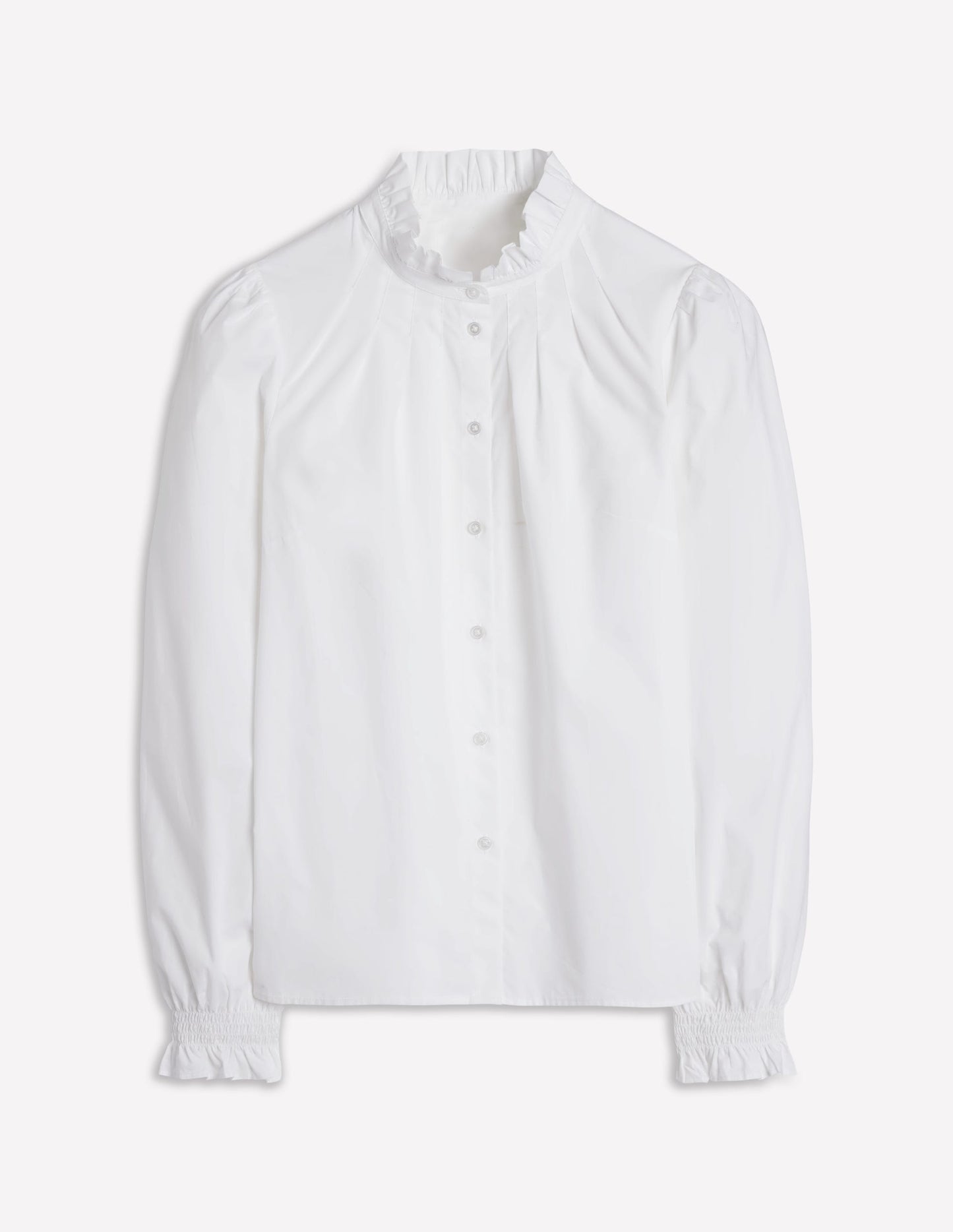 Lorna Pleated Cotton Top - White