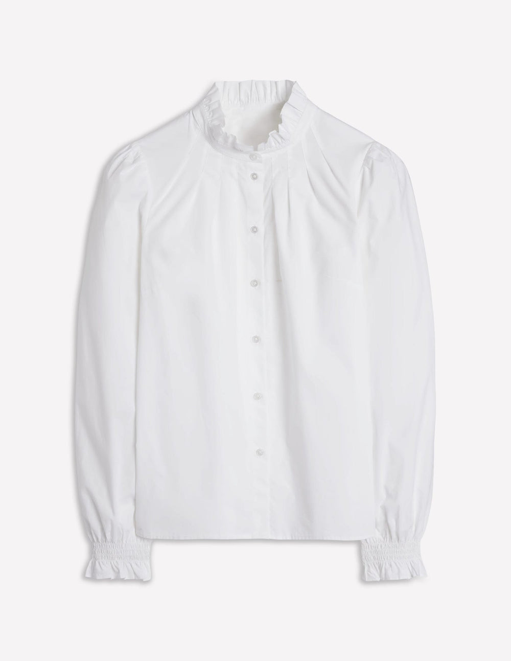 Lorna Pleated Cotton Top - White