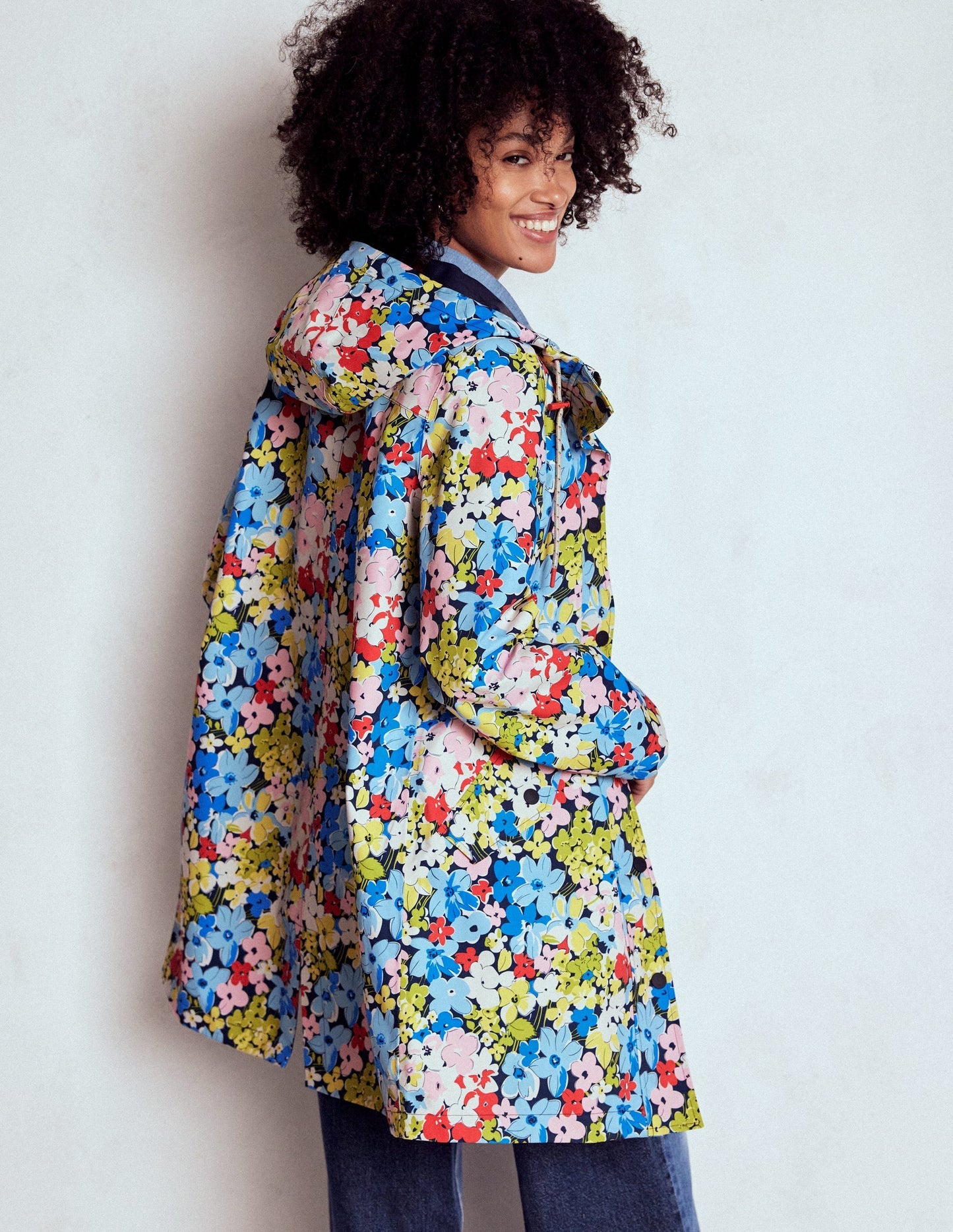 Wells Waterproof Hooded Coat - Multi, Flowerbed Cluster