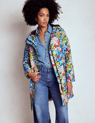 Wells Waterproof Hooded Coat - Multi, Flowerbed Cluster
