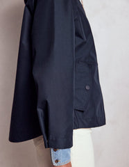Cropped Rain Mac - Navy