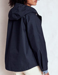 Cropped Rain Mac - Navy