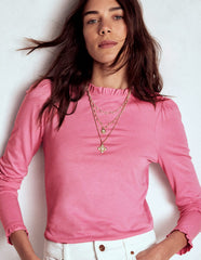 Supersoft Frill Detail Top - Formica Pink