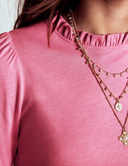 Supersoft Frill Detail Top - Formica Pink