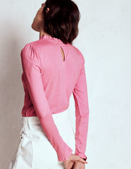 Supersoft Frill Detail Top - Formica Pink