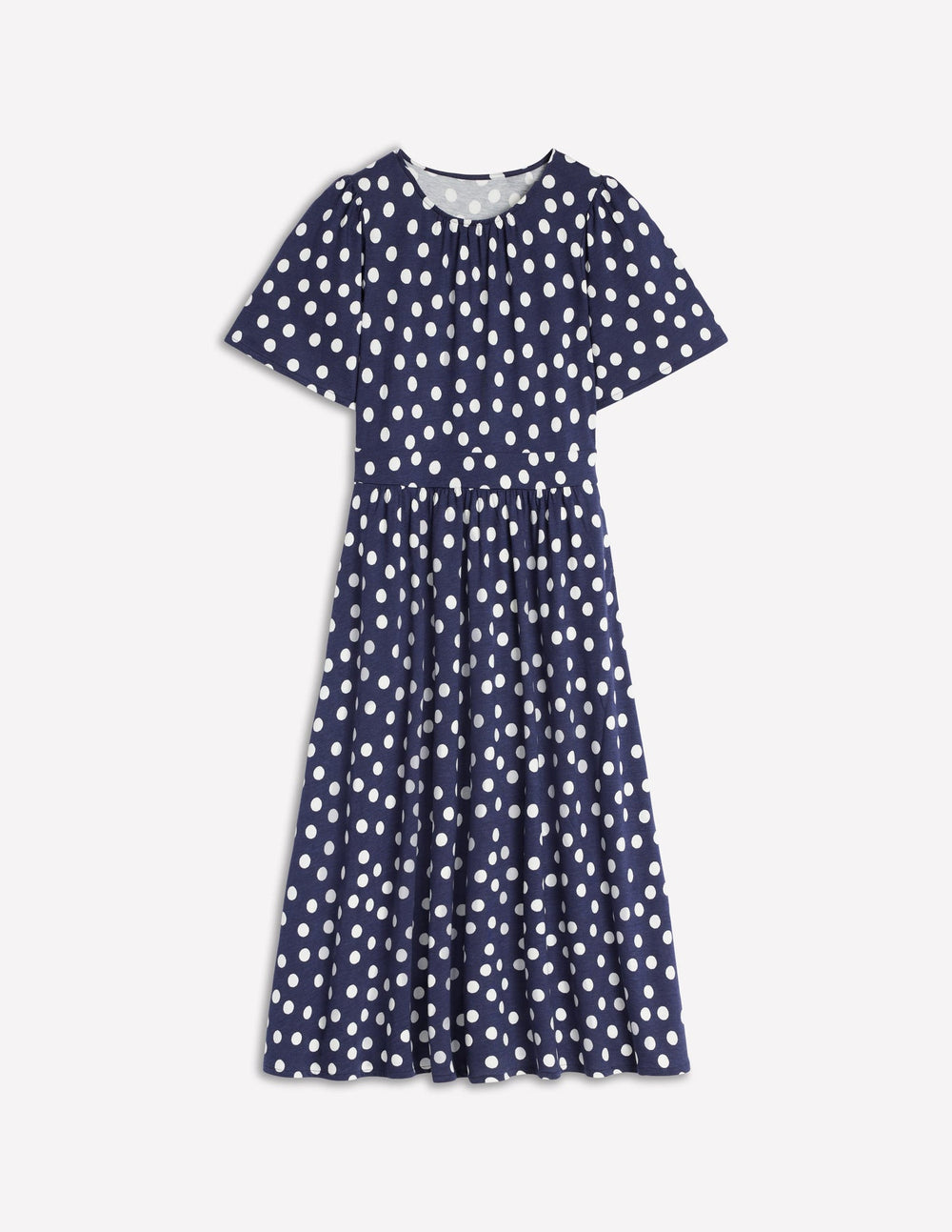 Louisa Jersey Midi Dress - French Navy, Painted Dot