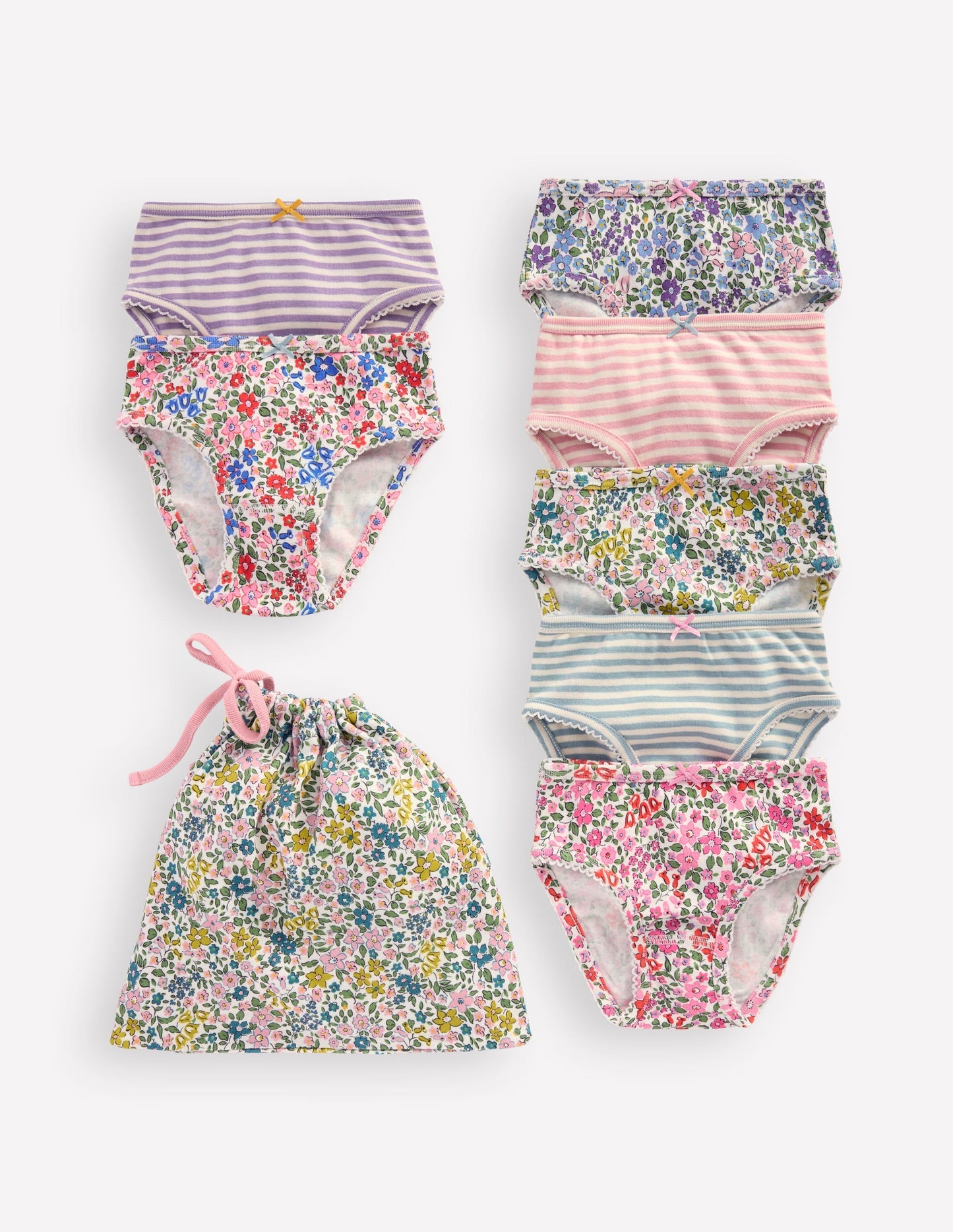 7 - Pack Underwear - Multi Floral/Stripe