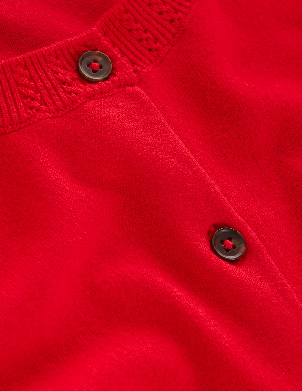 Emilia Cotton Crew Cardigan - Poppy Red