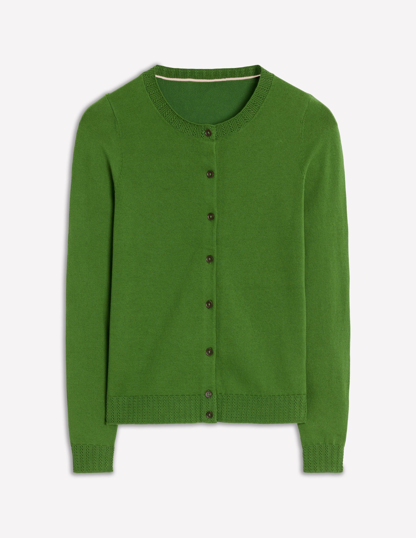 Emilia Cotton Crew Cardigan - Promenade Green