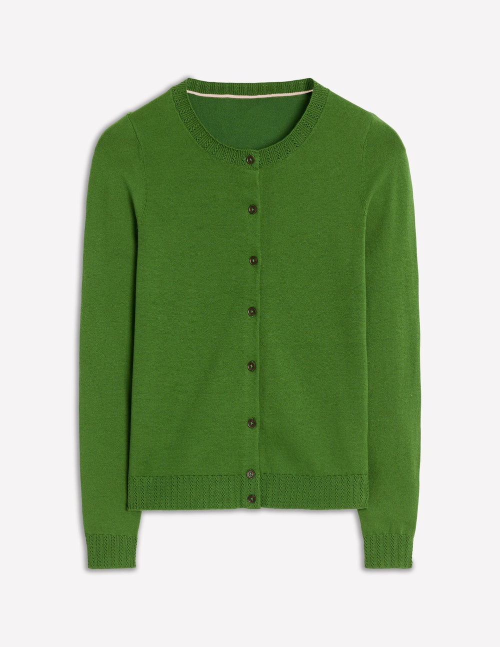 Emilia Cotton Crew Cardigan - Promenade Green