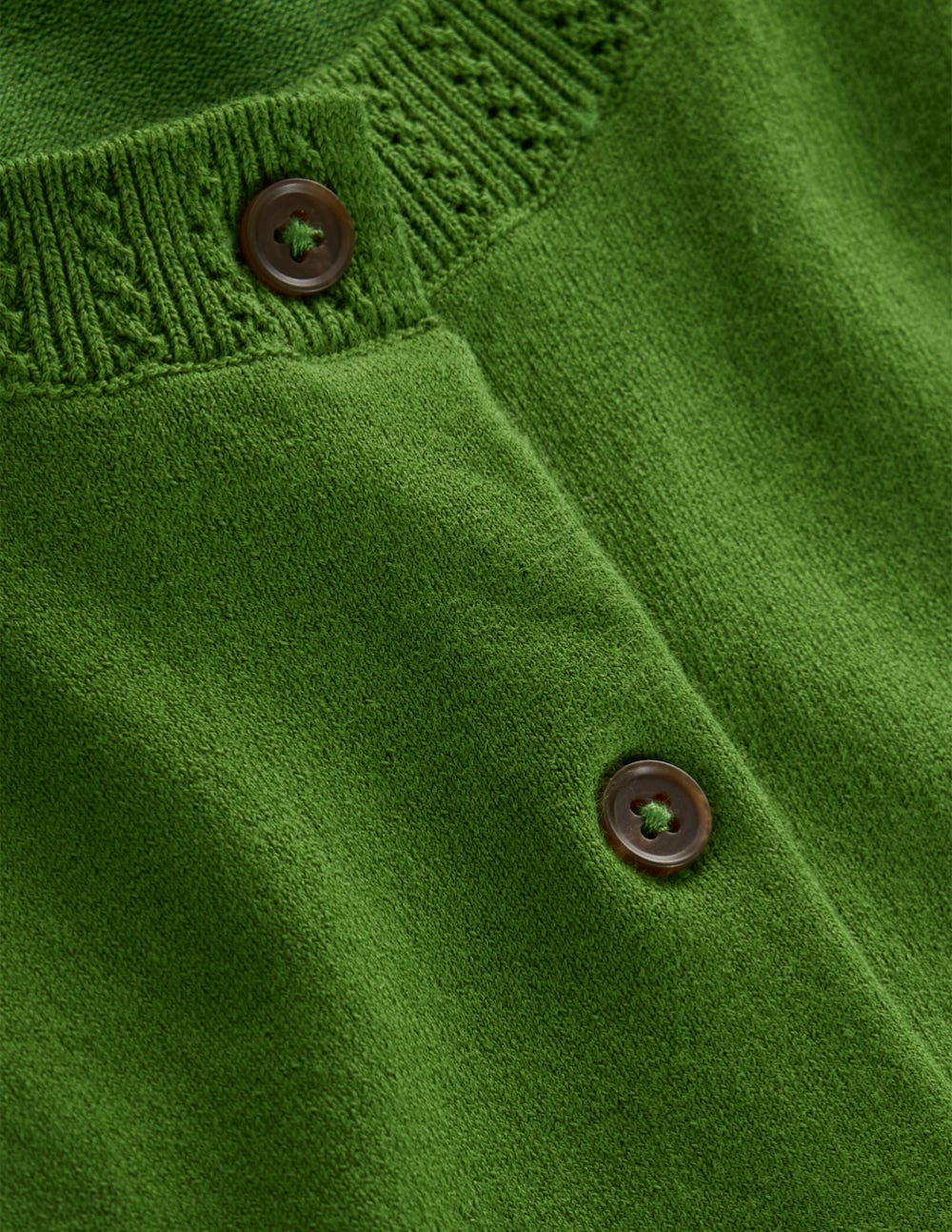 Emilia Cotton Crew Cardigan - Promenade Green