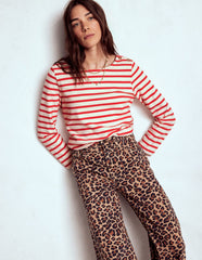 Button Mariner Breton - Ivory and Brilliant Red