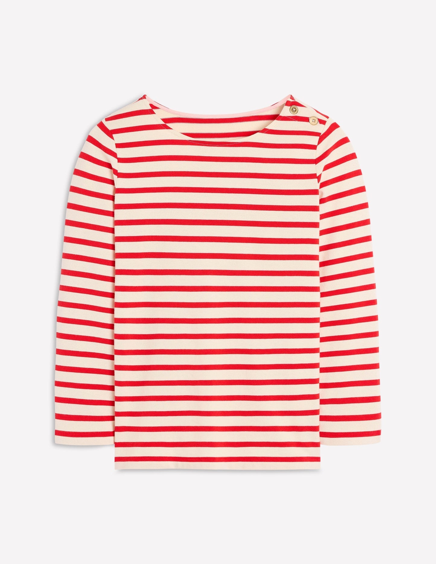 Button Mariner Breton - Ivory and Brilliant Red