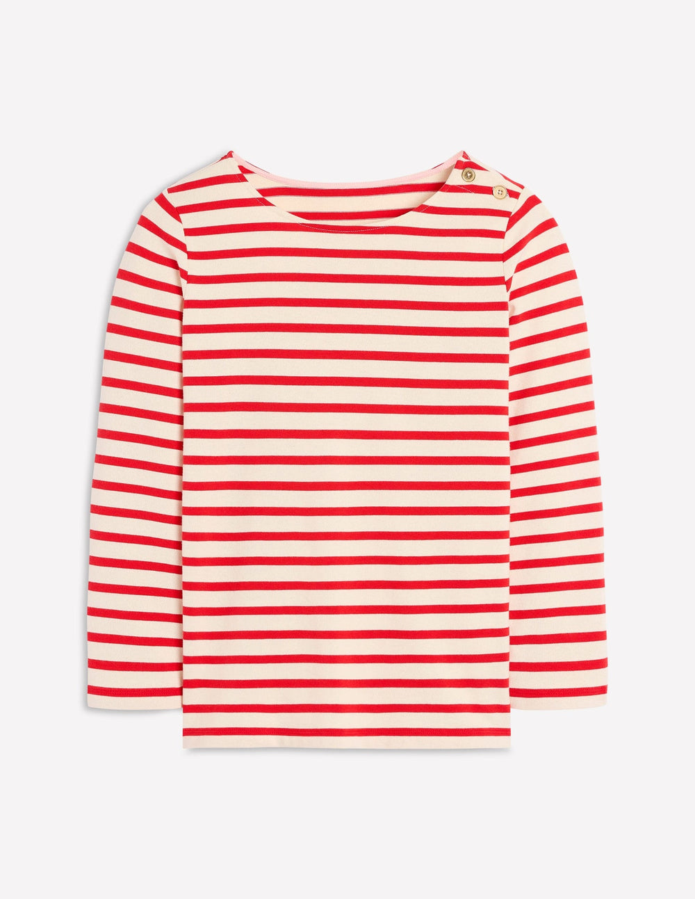 Button Mariner Breton - Ivory and Brilliant Red