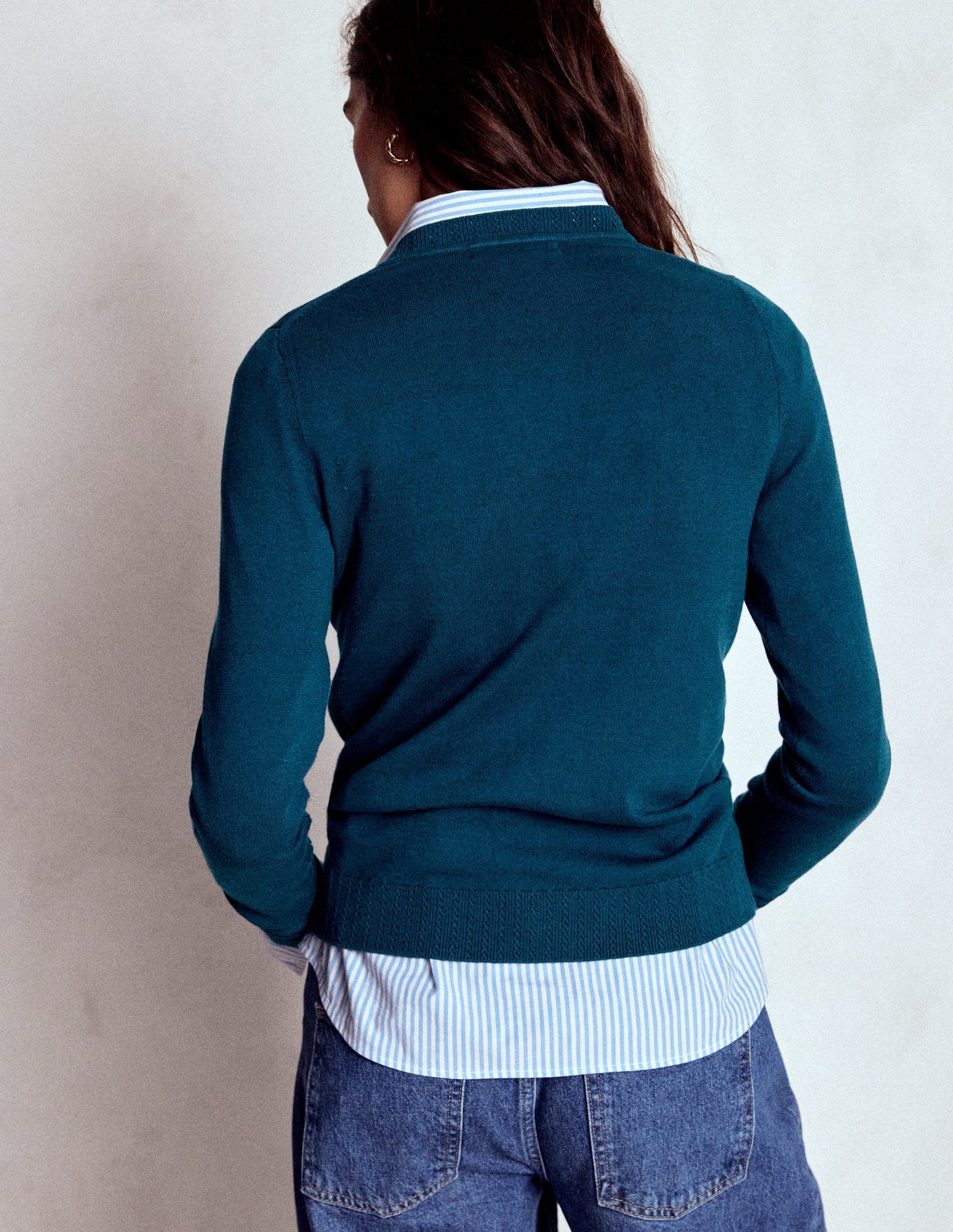 Emilia Cotton Crew Sweater - Harbour Blue